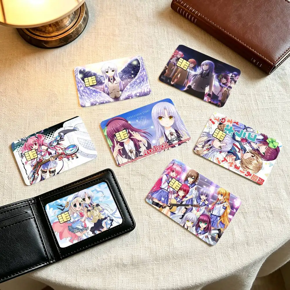 Anime Angel-Beats  Credit Card HD Stickers Game Card Decal Small Chip Waterproof Sticker Gift