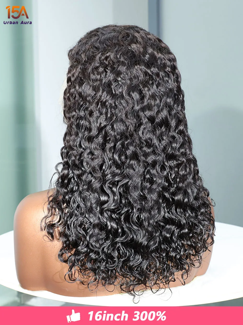 

13x4 Высококачественный вьетнамский необработанный 15A кружевной фронтальный настоящий парик Боб 250 Плотность Волна воды 10 12 14 16 дюймов вьющийся парик Парики из человеческих волос