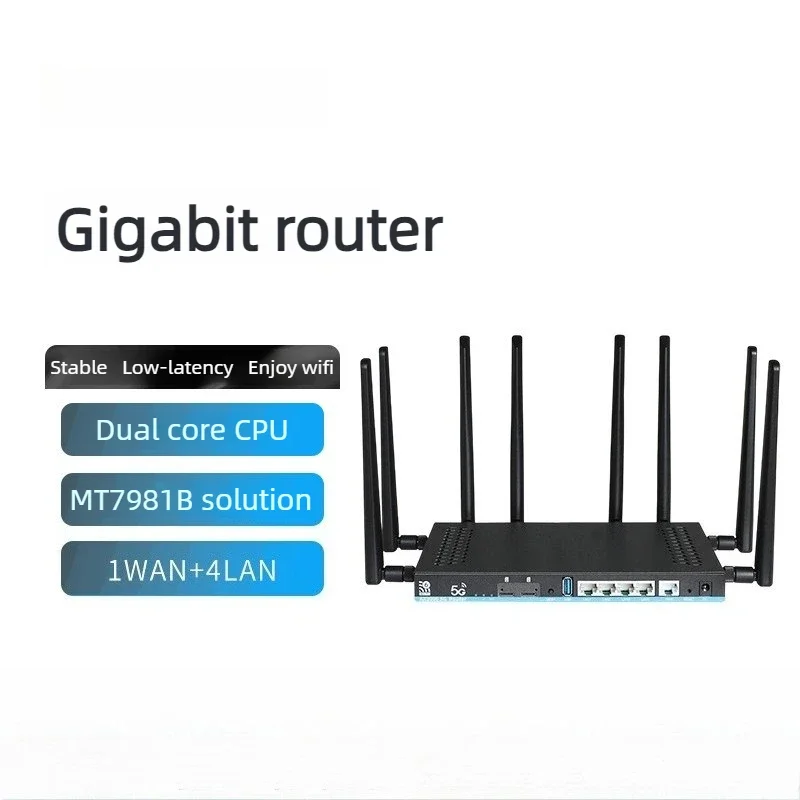 Wifi-6 5G CPE Router Dual SIM Card Mesh MT7976CN 3000Mbps DDR4 1GB Gigabit 4LAN WAN 12 Antennas Industrial WiFi Wireless Router