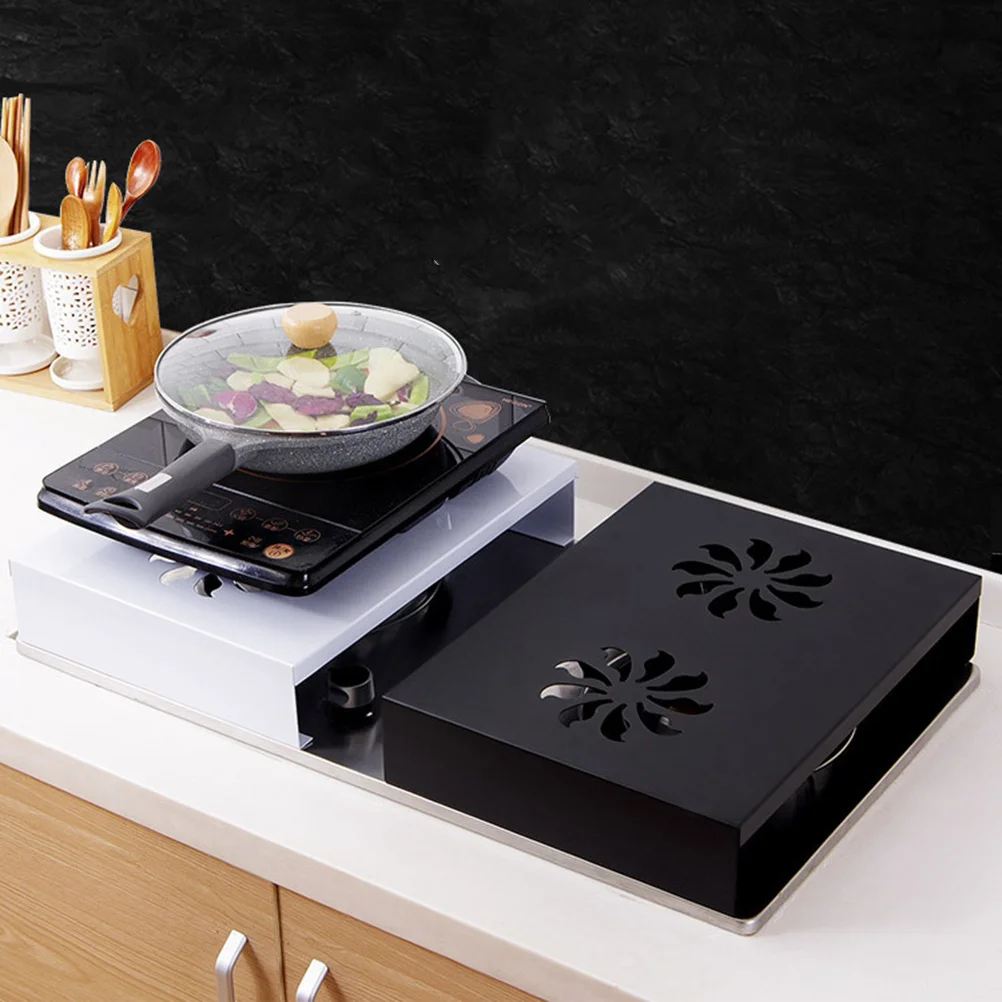 

Metal Induction Cooker Black Thickened Stable Kitchen Storage Shelf Microwave Oven Counter Seasoning Holder