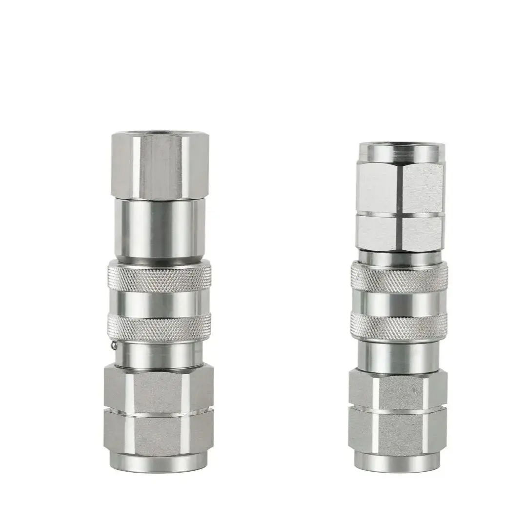 Flat Hydraulic Quick Connectors Set 1/2'NPT Thread ISO-16028 for Fluid Power Equipment