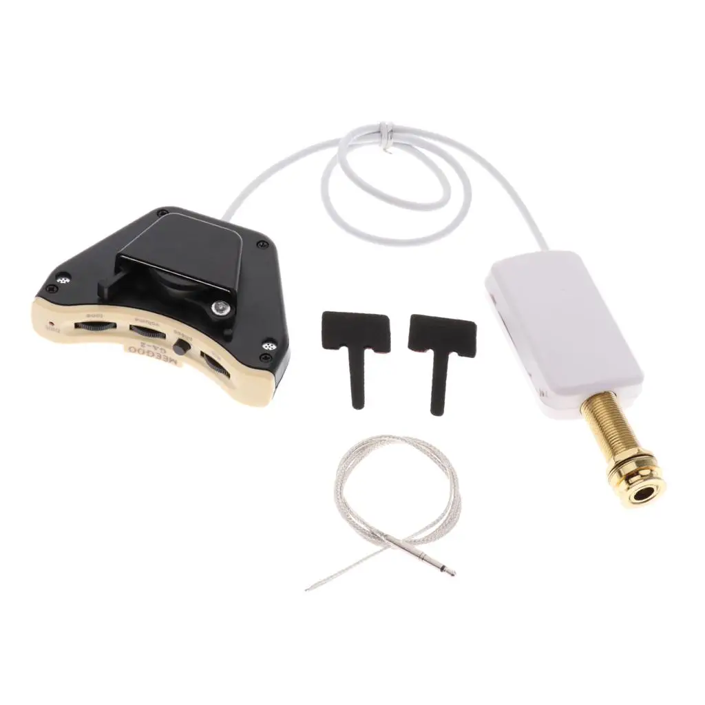 

Пьезо-модуль предусилителя для звуковой доски гитары ABS с регулировкой громкости, фазы и тембра, для замены на акустической/классической гитаре