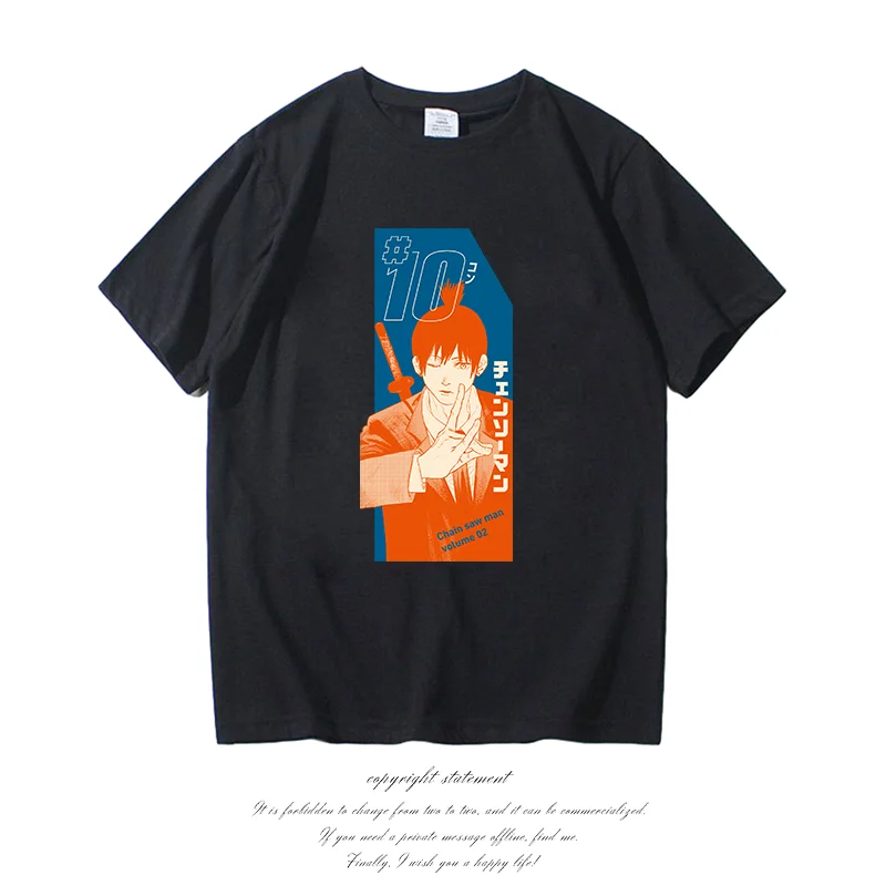 Camiseta gráfica Chainsaw Man Power con estampado de Anime para mujer, camiseta de manga corta, nuevas camisetas informales de verano, ropa de calle