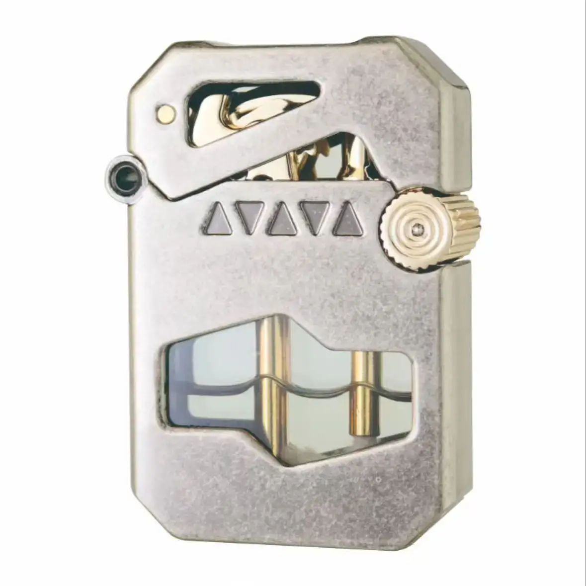 Vintage Trench  Lighter Windproof Soft Flame Metal Transparent Oil Tank Lighter Fluid Refillable Pocket Lighters Gift Father