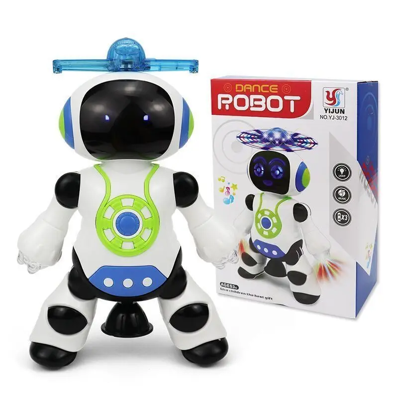 Electric Dancing Robot Toys for Kids, Slide giratório de 360 °, Iluminação legal, Música Brinquedos Educativos para Crianças