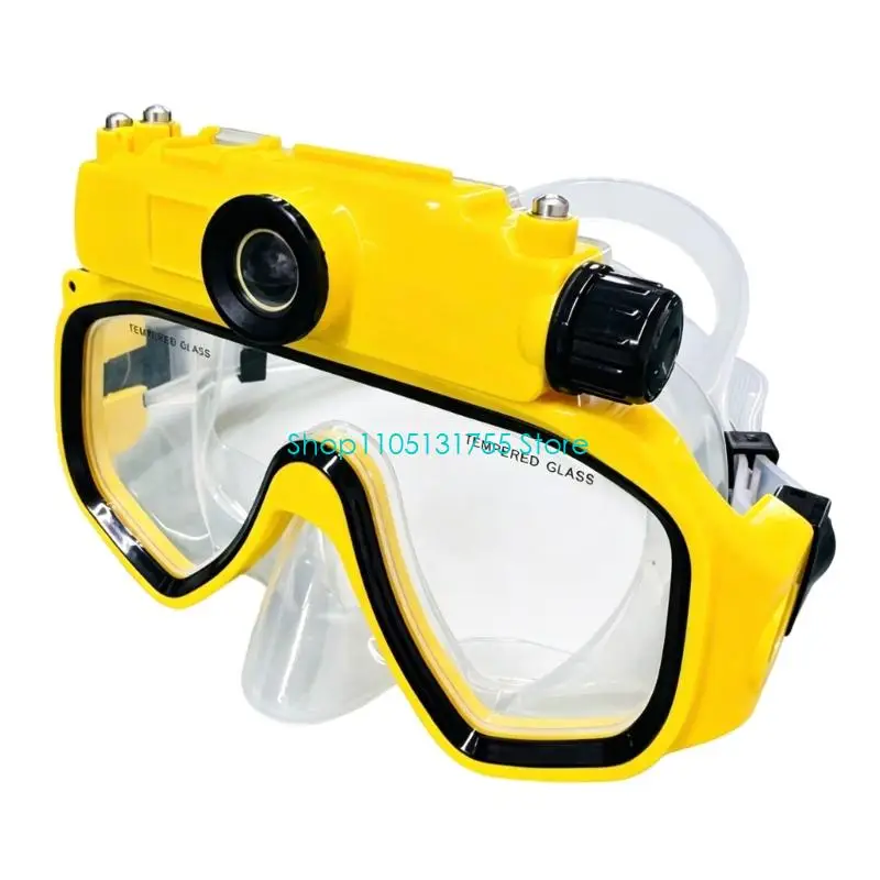 K0EF Swimming Mask Goggles with Camera and Glass Lens for Underwater Diving Use