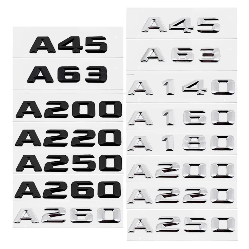 For A Class W168 W169 W176 W177 A35 A43 A45 A65 A140 A160 A180 A200 A220 A250 A260 Rear Tail Emblem Number Logo Letter Sticker