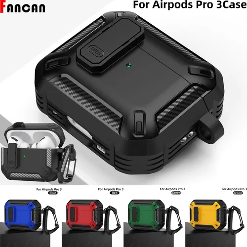 Funda para auriculares para AirPods Pro 3, funda con bloqueo seguro, accesorios con Kit de limpieza, armadura protectora dura para AirPods Pro 3