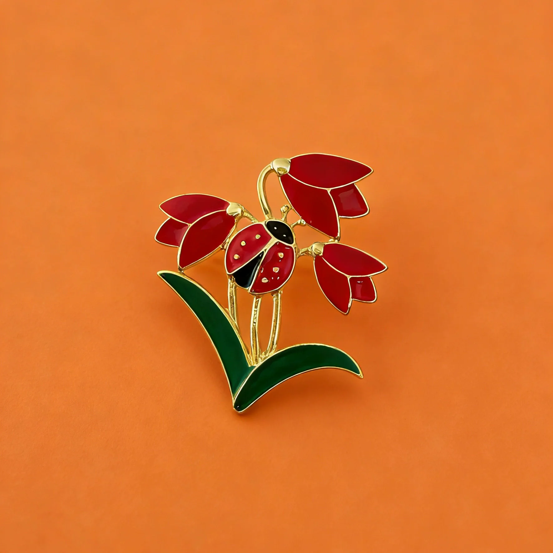 1Pc Cute Flower Ladybug Brooch for Women Men Exquisite Flower Plant Pins Brooches Jewelry Trendy Accessories Party Gifts 2026
