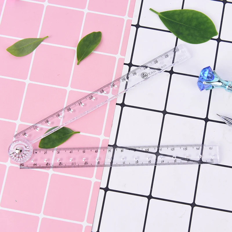 30cm Clear Plastic Acrylic Folding Straight Ruler Portable Measuring Tool for Kids Drawing School Stationery Supplies