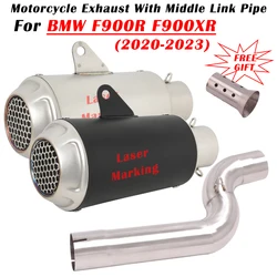 Slip On For BMW F900R F900XR F900 R XR 2020 2021 2022 2023 Motorcycle Exhaust Escape System Modified Muffler Middle Link Pipe