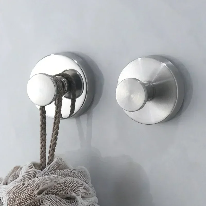 10/1PC Suction Cup Hooks Stainless Steel Waterproof Bathroom Shower Hook Wall Mount Reusable Strong Adsorption Hook Towel Holder