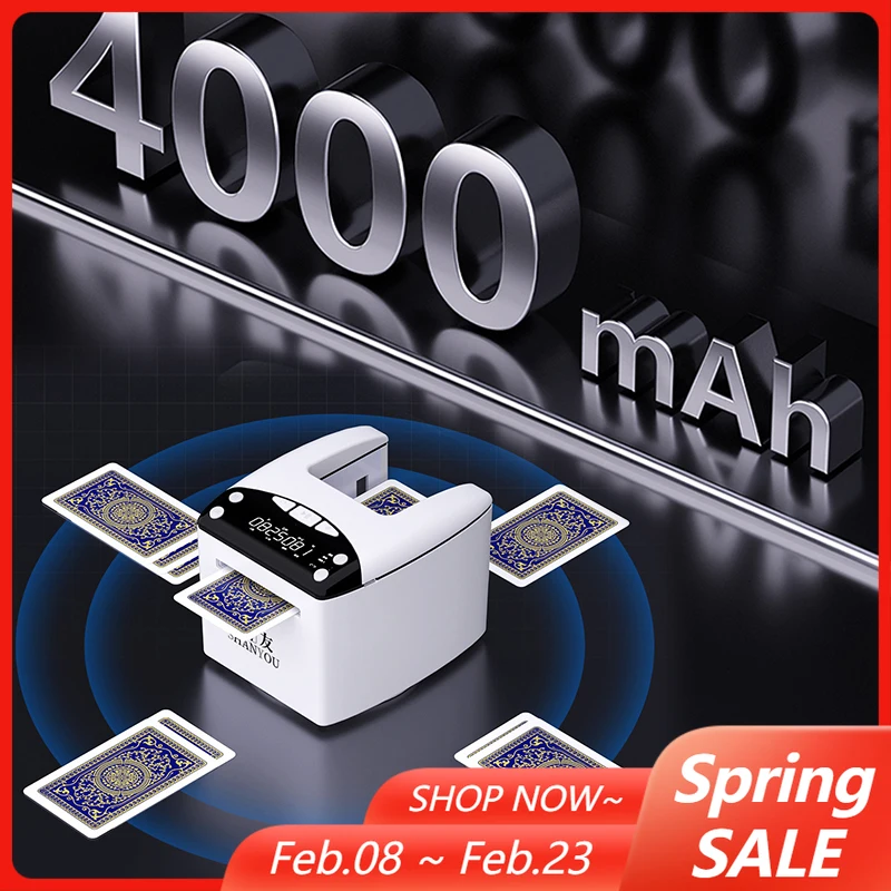 

Intelligent Automatic Card Dealing Machine 0-8Players Playing Cards Dispenser For Outdoor Camping Portable Electric Card Dealer