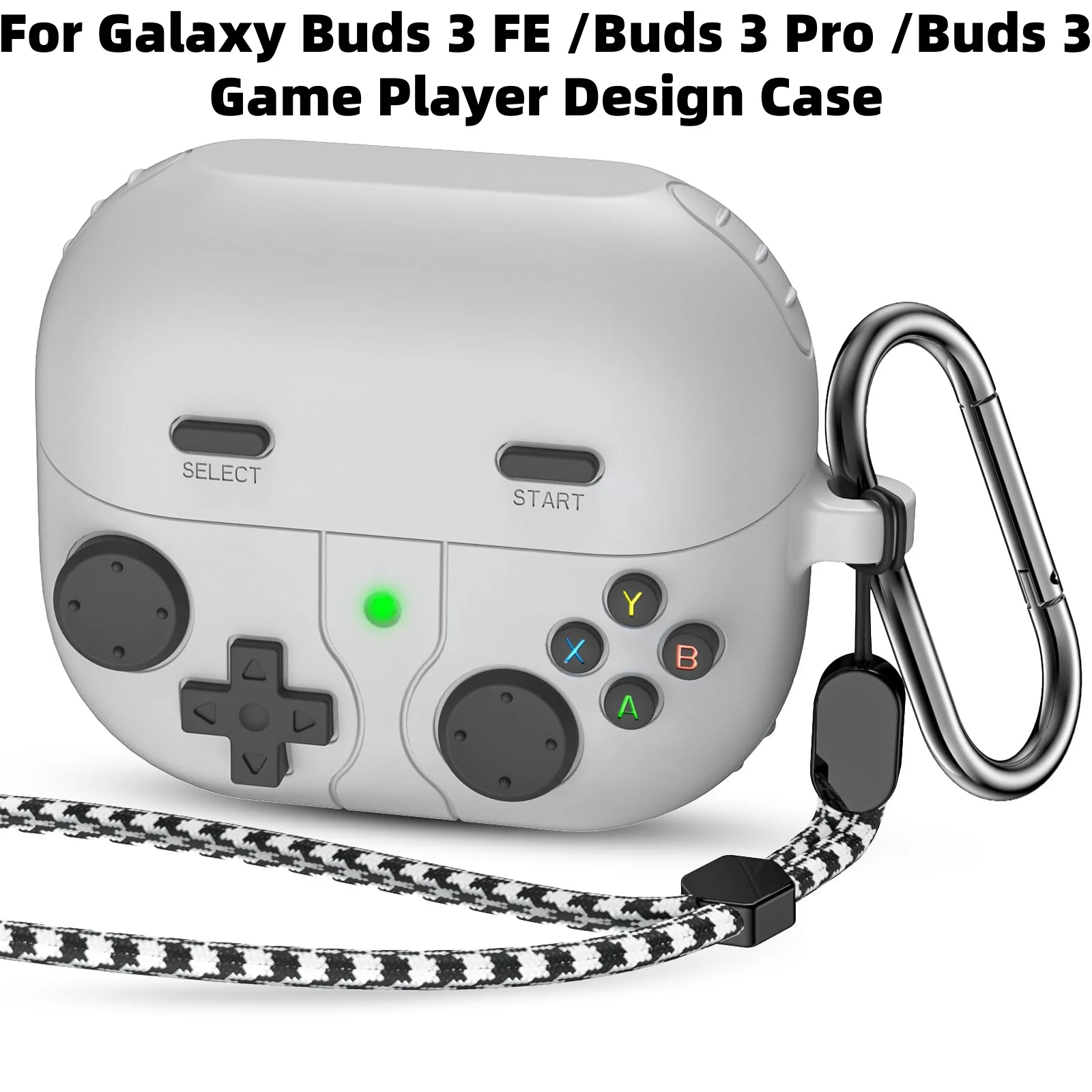 

Чехол для наушников Samsung Galaxy Buds 3 FE/ Buds 3 Pro/ Buds 3, защитный чехол для игрового плеера с карабином и ремешком