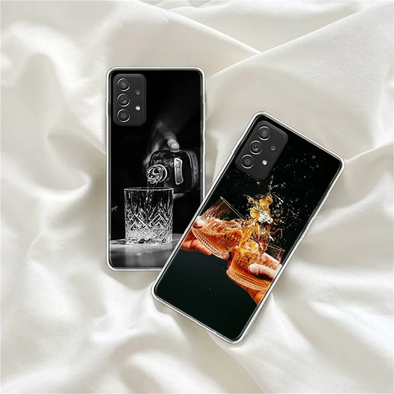 Strong Whiskey With Cigarettes Phone Case For Galaxy S23 S20 FE S21 Plus Samsung S24 S22 Ultra TPU Pattern S10 S10E S9 S8 Cover