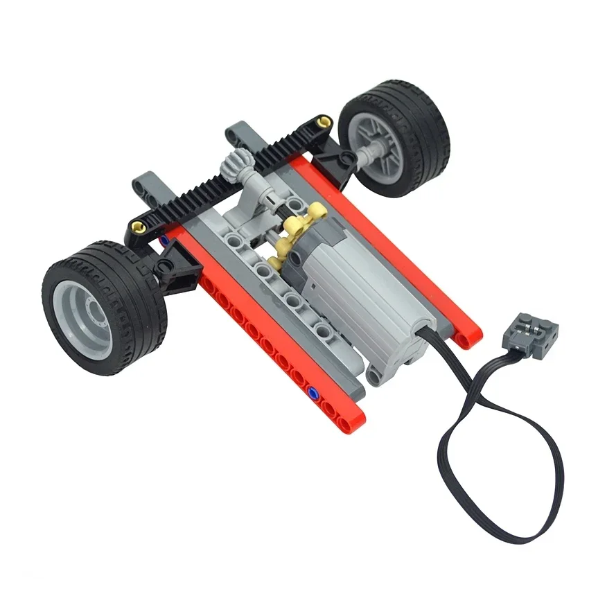 MOC Building Blocks Technical Car Front Suspension Steering System Parts Set DIY Bricks Car Truck PF Servo Motor Tire Leduo