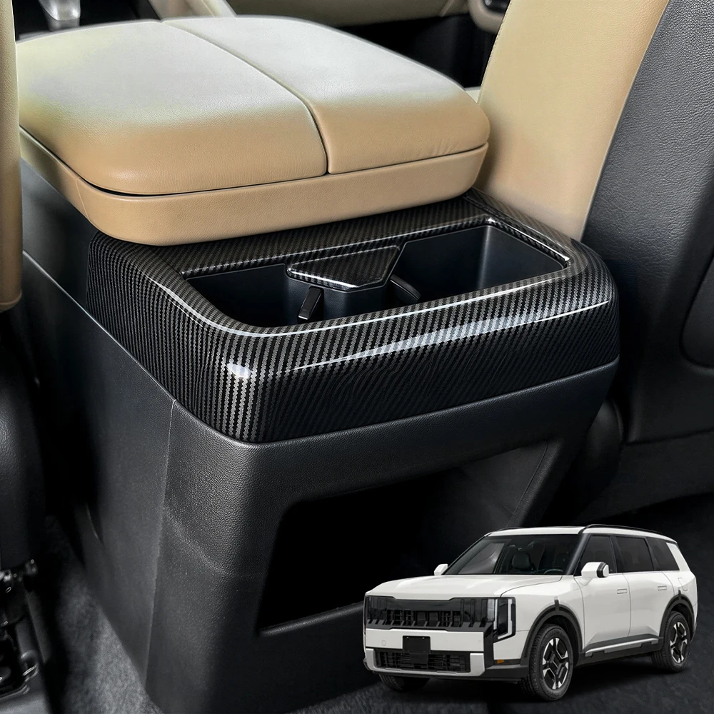 1PCS For KIA Telluride 2027 ~ LHD RHD ABS Material Rear Cup Holder Panel Frame Trim Protector Cover Interior Car Accessories