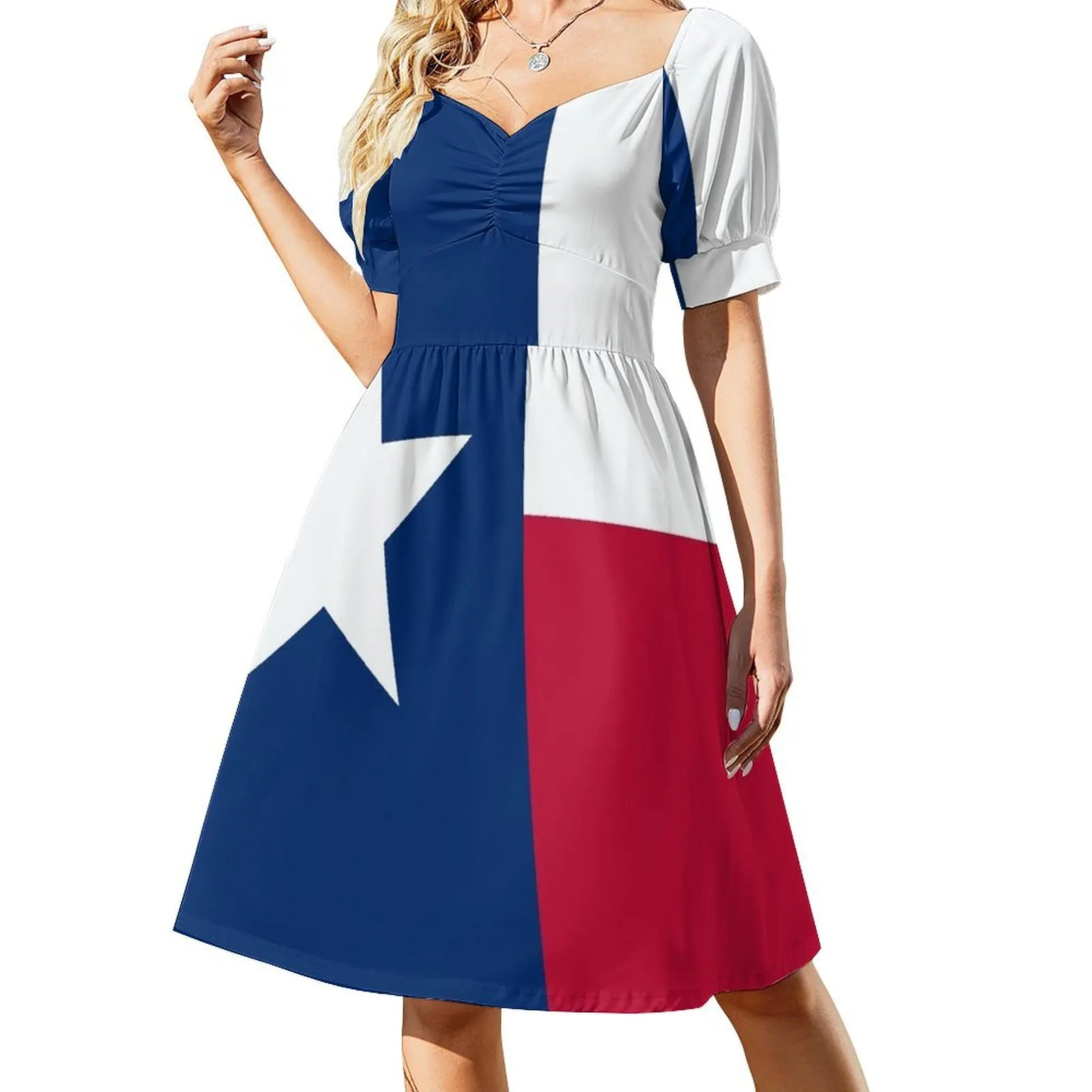 

Flag of Texas - Texan Flag Short Sleeved Dress Long dress Women's summer skirt ladies dresses for special occasion Dress