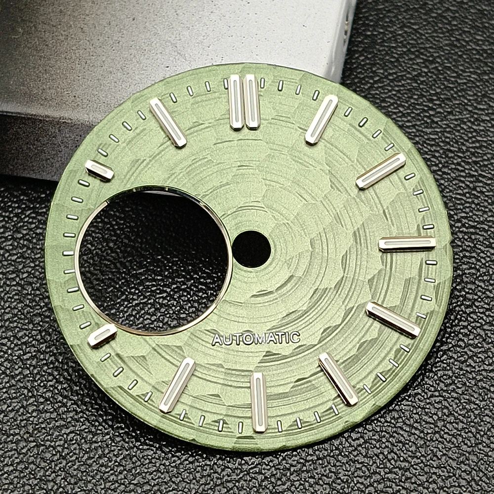 NH38 dial hollowed out watch dial men's watch customized logo dial green luminous dial suitable for NH38 movement watches
