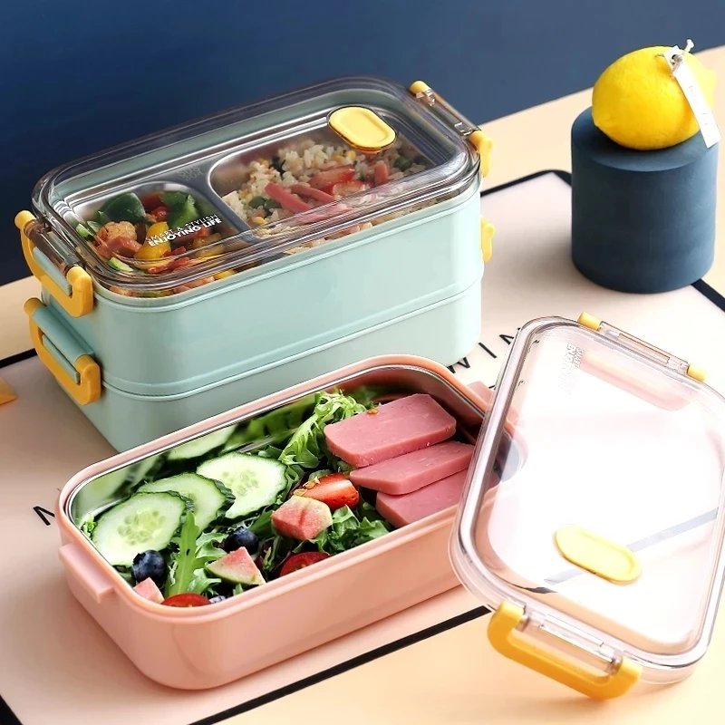 Office Picnic Bento Box Stainless Steel Portable Bento Lunch Box For Kids School Children Salad Fruit Food Storage Container Box