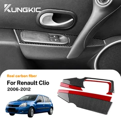 Real Soft Carbon Fiber Sticker For Renault Clio 2006 2007 2008 2009 2010 2011 2012 Car CD AC Panel Interior Accessories