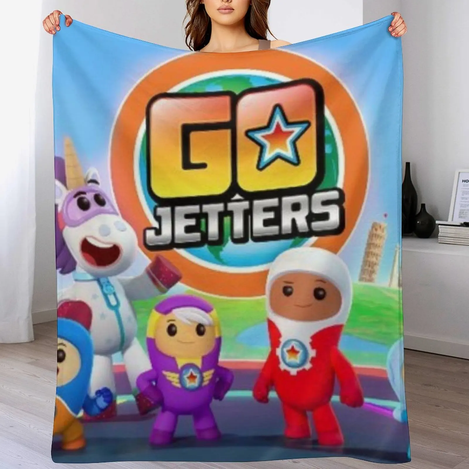 Go Jetters Design Throw Blanket for babies Soft Plush Plaid Furrys Blankets