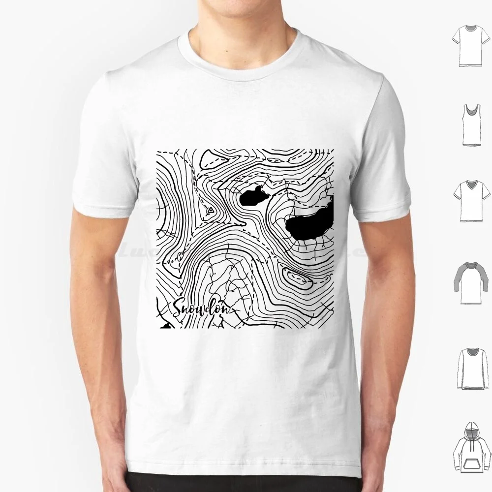 

Snowdon T Shirt Cotton Men Women DIY Print Wales Uk Snowdon Mountain Topography Graphics