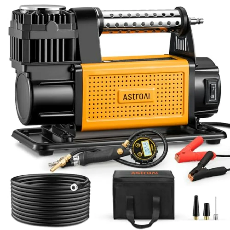 

T6 Внедорожный воздушный компрессор 12 В Портативный воздушный насос 7,06 CFM AirCtrl NPT Быстрый разъем для тяжелых грузовых шин Макс. 150 PS