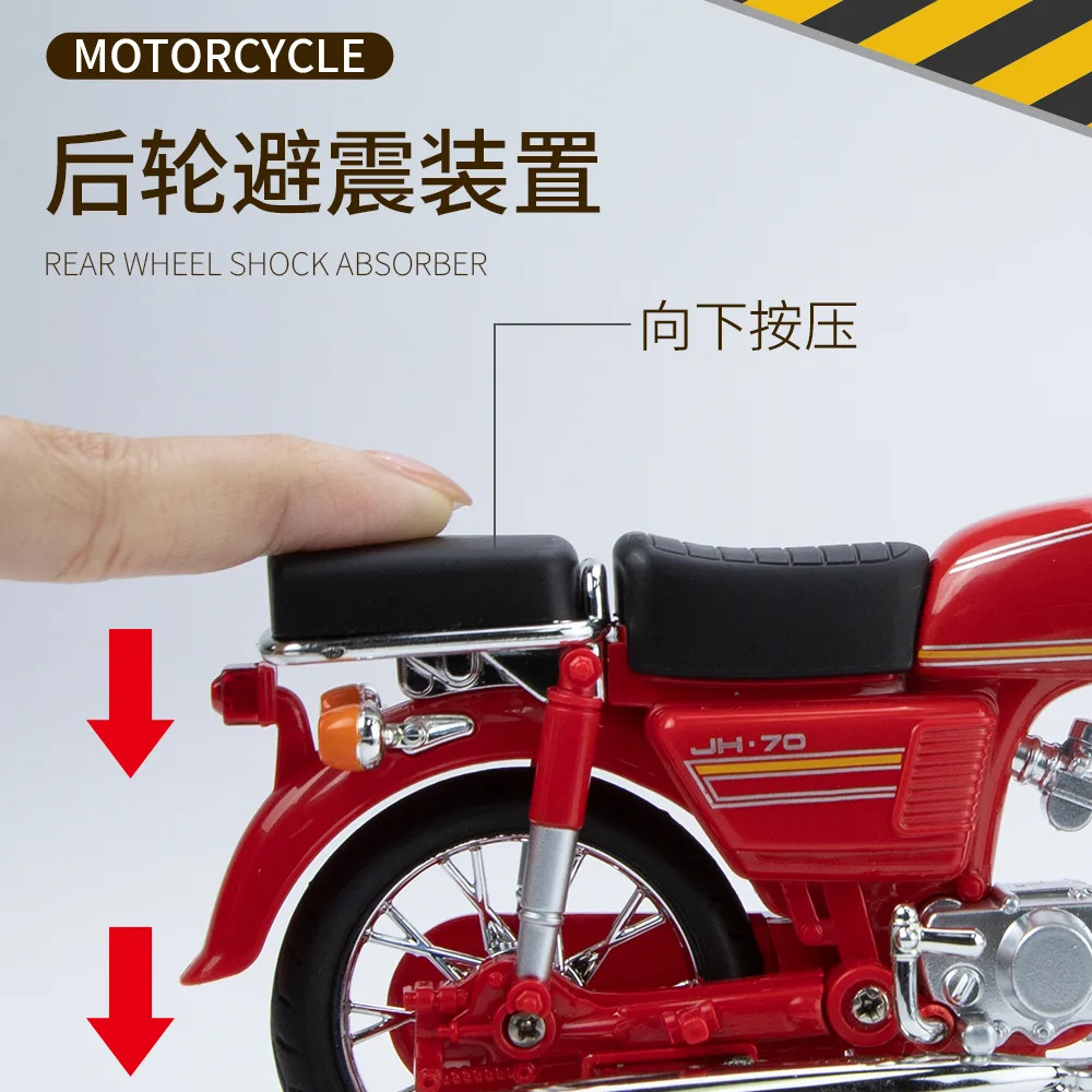 Mini 1:10 Classic Vintage Motorcycle Alloy Model Nostalgic Acousto-optic Exquisite Creative Ornaments Collection Boy Toy Gift