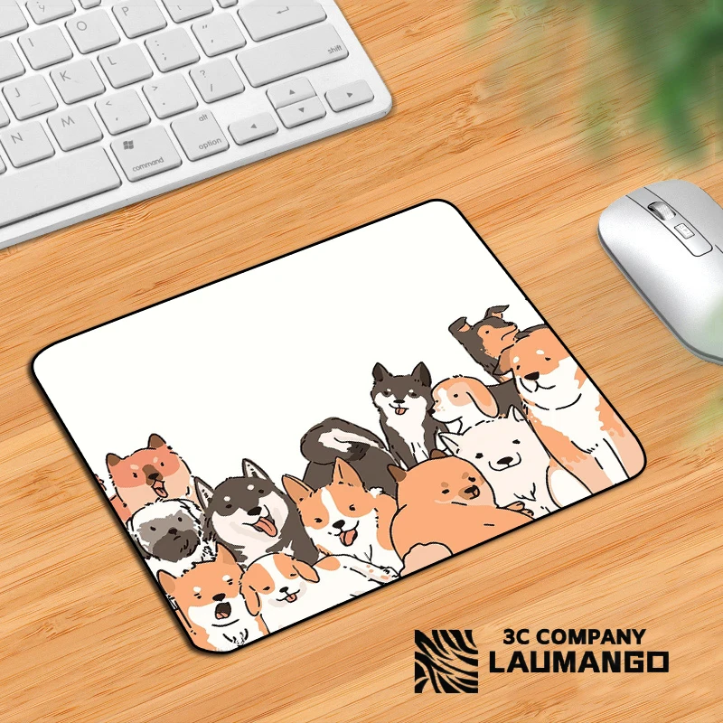 Gaming Cute Mouse Pad Small corgi Shiba inu Pc Accessories Deskmat Mousepad Gamer Keyboard Mats Anime Mause Pads Kawaii Laptops