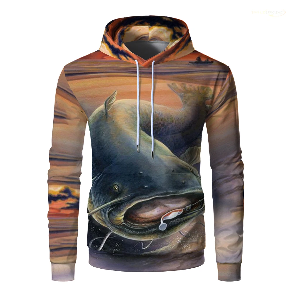 New Funny Animal Bass Marlin Fishing Men Hoodie Fisher 3d Print Fashion Hoodies Casual Harajuku Women Fish Clothing Sweatshirt