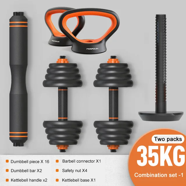 Nowy popularny zestaw hydrauliki 6 w 1 z regulowaną hantlą i sztangą Push-up Fitness Ćwiczenia Kettlebell Sprzęt fitness