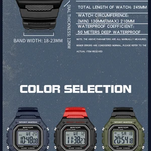 Sanda-Military Men's resistant water resistant sports clocks, Big Dial Dial Digital Pulse Watches, Men's, Army, Fashion, 2156 8 Main Sales Sanda Clock - №5