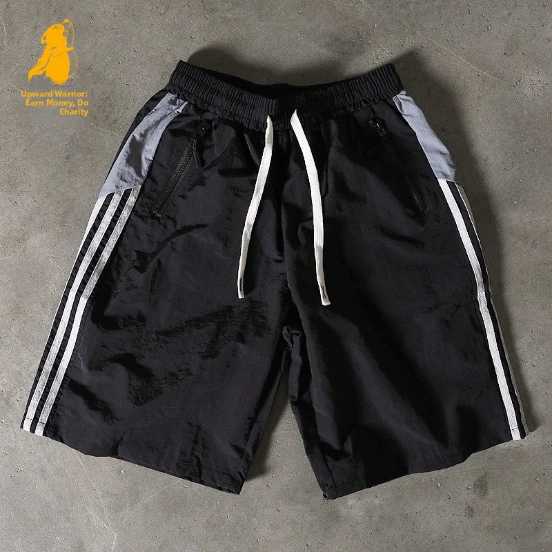 Quick Dry Ice Silk Men's Shorts Summer Thin Casual Sport Five-Point Pants Leisure Fashionable Youthful Daily Wear Knee-Length