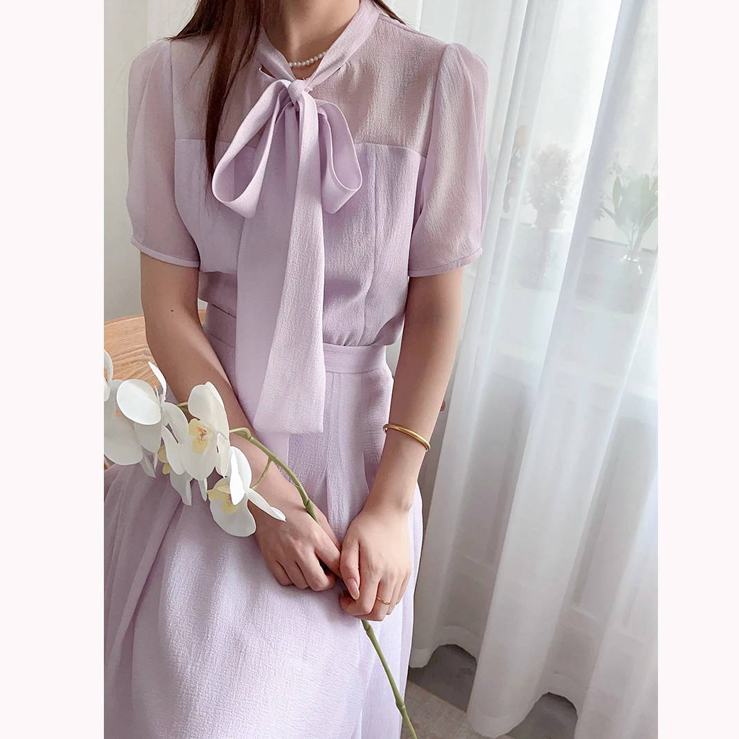 Ele Gentle High-End Zomer irt met Sa A-lijn Plooirok Set Dames Faion Ensemble ort Sve round Ne