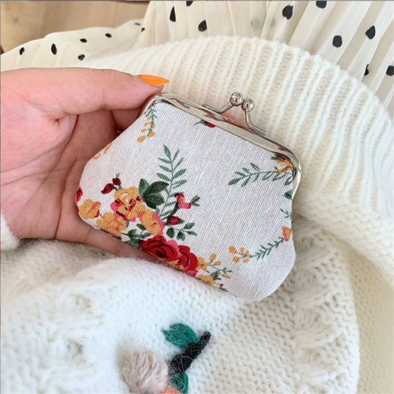 Fashion Rose Coin Purses Holder Women Mini Change Wallets Girl Money Bag Coin Bag Children Zipper Small Pouch Key Pockets