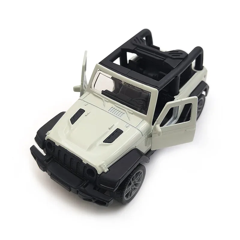 Modelo de juguete de Metal para niños, puertas abiertas de 10cm, coche de aleación, decoración, negro, verde, naranja, vehículo todoterreno extraíble, regalo