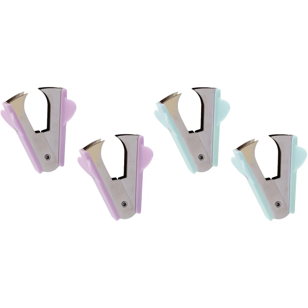 4 قطعة مزيل التيلة المحمولة الثقيلة التيلة مجتذب مكتب استخدام مريح توفير العمالة دباسة صغيرة مزيل مسمار إزالة مجتذب