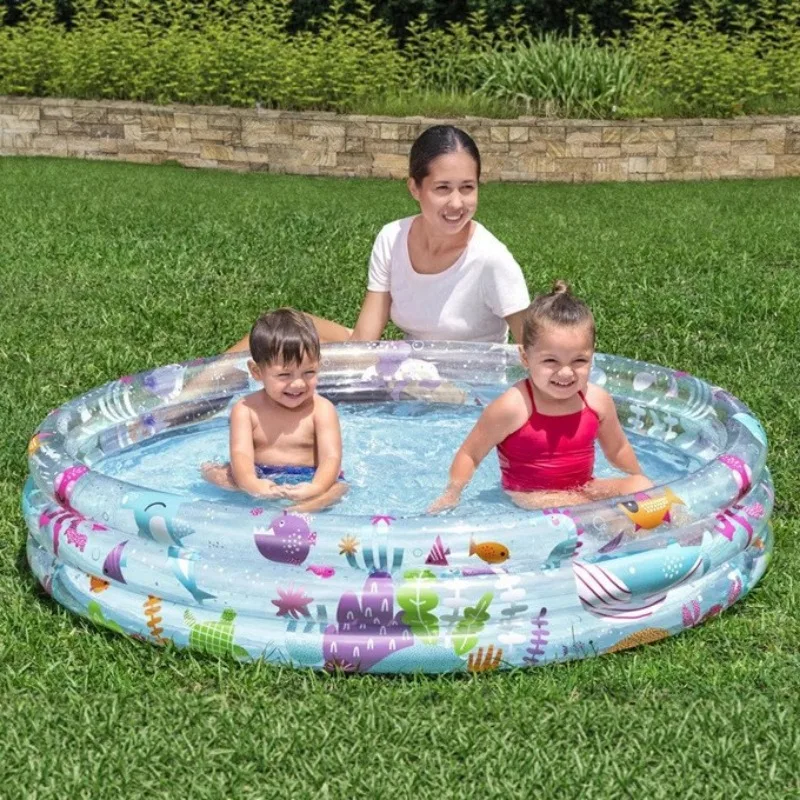 Children's Inflatable Swimming Pool Three Ring Round Sand Pool Ball Pool