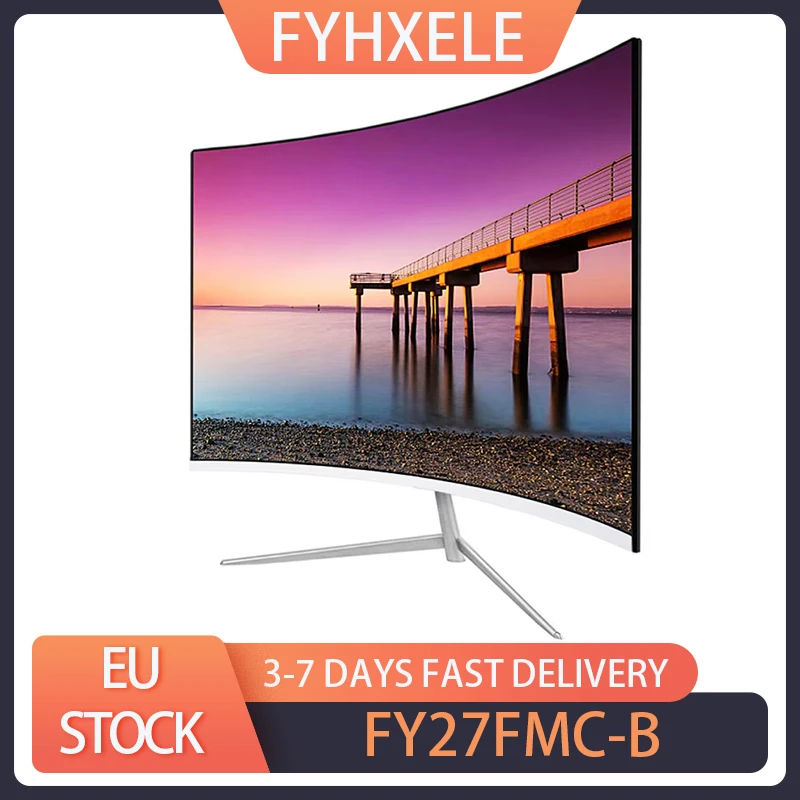 FYHXele FY27FMC-B 27-inch 2800R Curved Gaming Monitor 1920*1080 FHD 16:9 VA Screen 75Hz Refresh Rate 2ms Response Time 99% sRGB