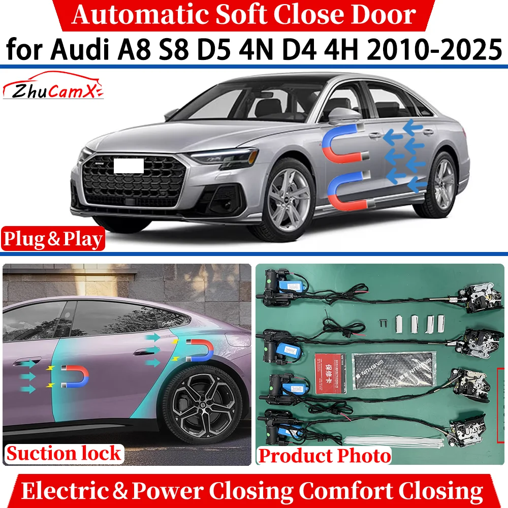 

ZhuCamX for Audi A8 S8 D5 4N D4 4H 2010-2025 Automatic Soft Close Door Electric Power Comfort Closing Suction lock Quiet System
