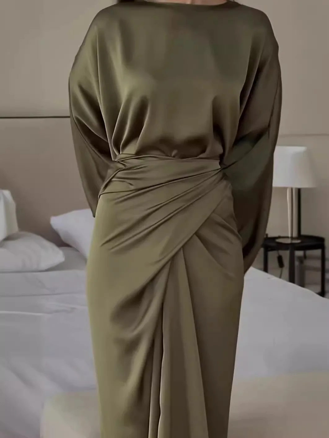 

Изысканное платье, современное европейское классическое платье, удобное струящееся платье большого размера, женственное непринужденное романтическое платье