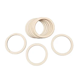 20pcs 5cm Natural Wood Rings, Unfinished Smooth Wooden Flat Rings Circles for Crafts, Crafts, Pendants, DIY Connectors