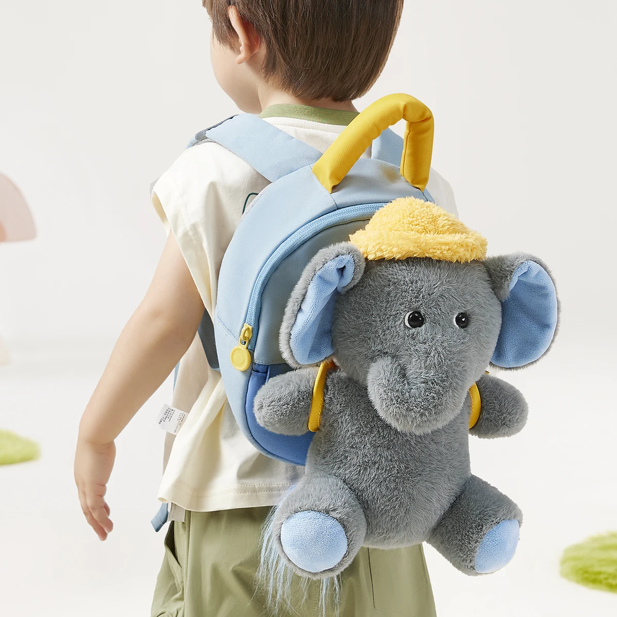 Bc Babycare Kids Toy Backpack, with Cute Pulsh Toy,Unisex 1Y+, Adjustabe Chest Strap,Ergonomic Stress-relieving Toddler Backpack