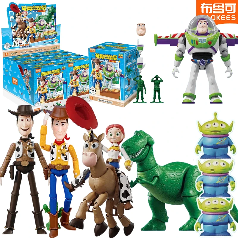 

BLOKEES Disney Toy Story Action Figures Licensed Woody Buzz Lightyear Jessie Rex Bullseye Alien Assemble Model Collectible Toys