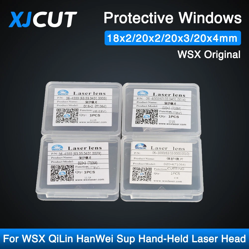 XJCUT WSX Original Protective Windows 18x2/20x2/20x3/20x4mm Optical Lens for WSX QiLin HanWei Sup Hand-Held Laser Welding Head