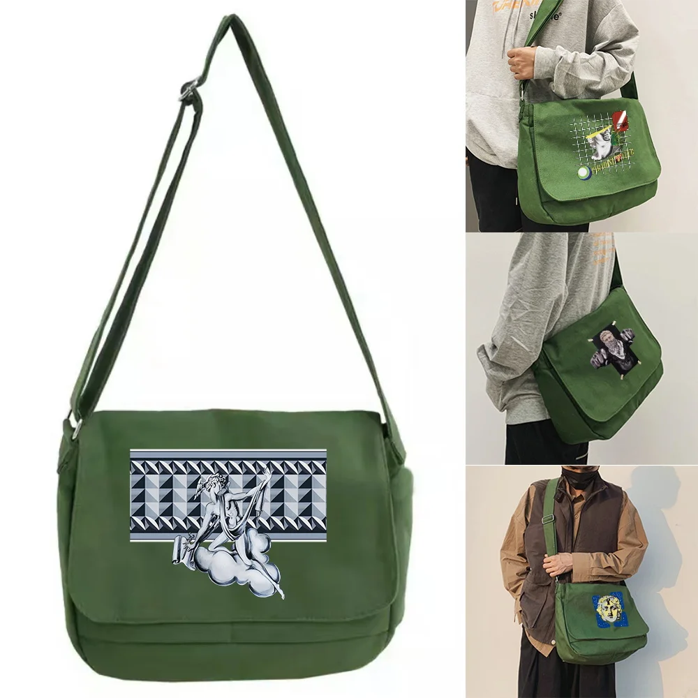 Messenger Shoulder Bags Casual Female Large Capacity Handbags Women's Crossbody Travel Shopping Bag Sculpture Series Print