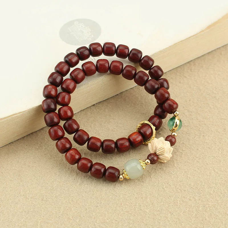 DIY accessories Blood sandalwood old-shaped beads 8mm bracelet Guochao plate play jewelry Wenwan Buddha bead scenic spot night m
