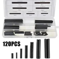Juego de pasadores de rollo de piezas, pasadores cilíndricos elásticos de acero al carbono, pasador de posicionamiento hueco, Kit surtido de pasadores de resorte ranurados, 120