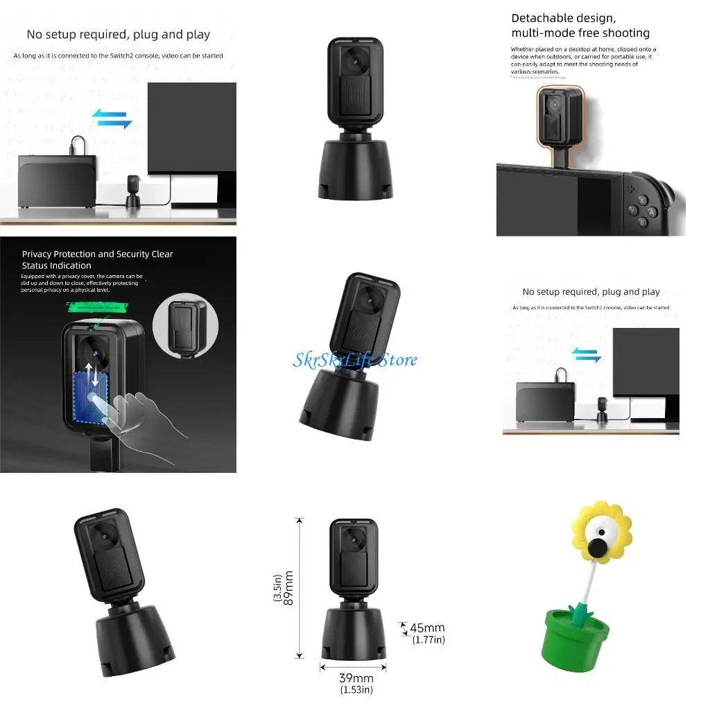 

E65E Plug Play Double Lens 1080P Webcam For NS2 Real Time Game Streaming Entertainment